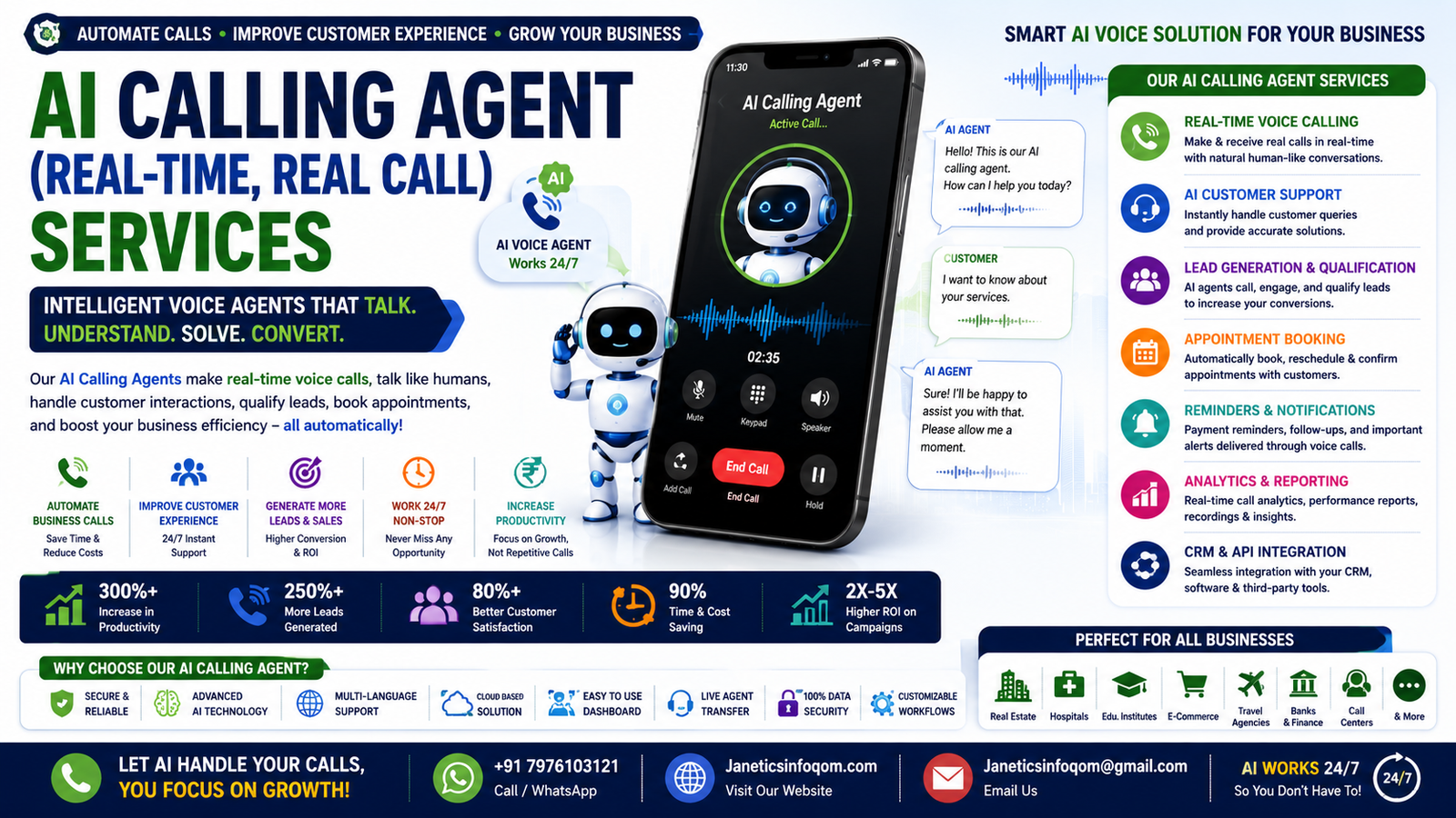 AI Calling Agent (Real-Time Voice Calling AI) Services